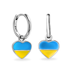 Срібні сережки З Україною в серці 32123522UA