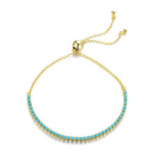 Срібний браслет з кубічним цирконієм в позолоті