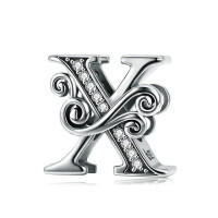 Срібна намистина Літера X