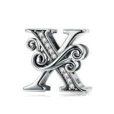 Срібна намистина Літера X