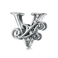 Срібна намистина Літера V